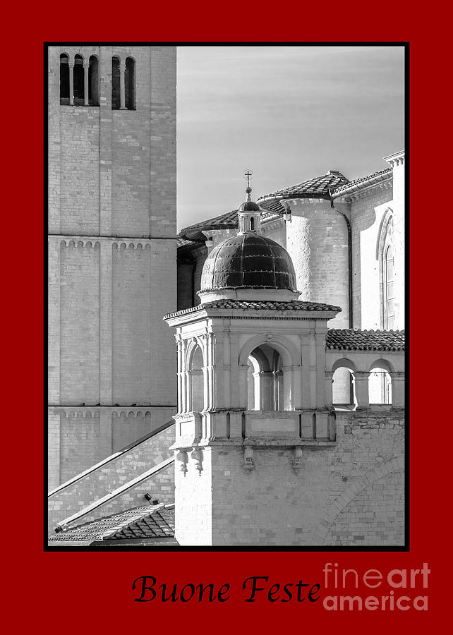 Christmas Photograph - Buone Feste with Basilica Details by Prints of Italy