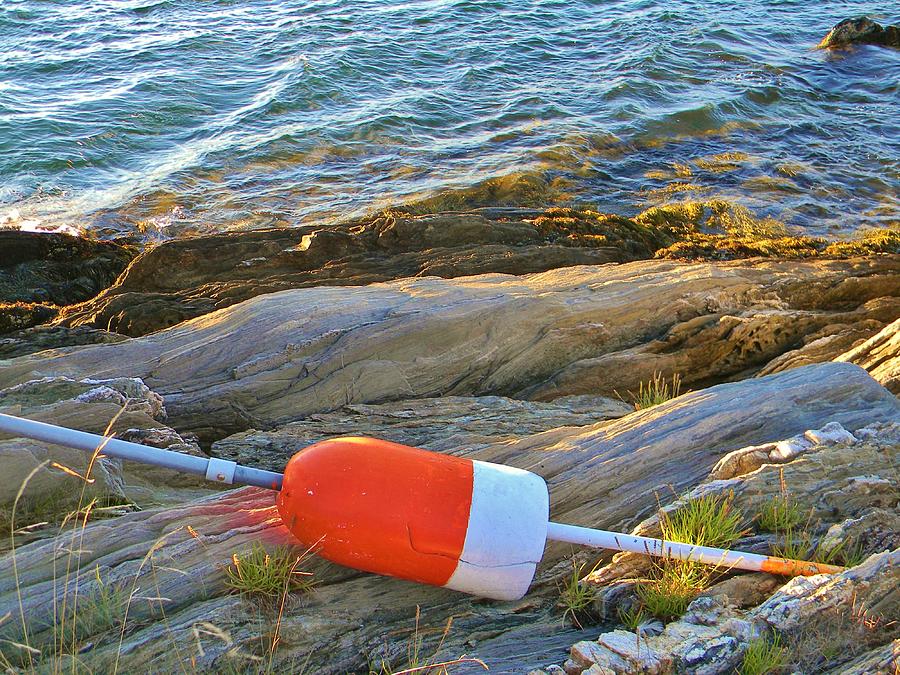 Buoy on the Rocks Photograph by Jean Goodwin Brooks