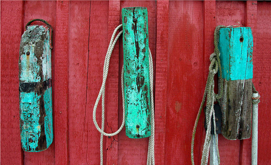 Buoys at Rockport Motif Number One Photograph by Jon Holiday