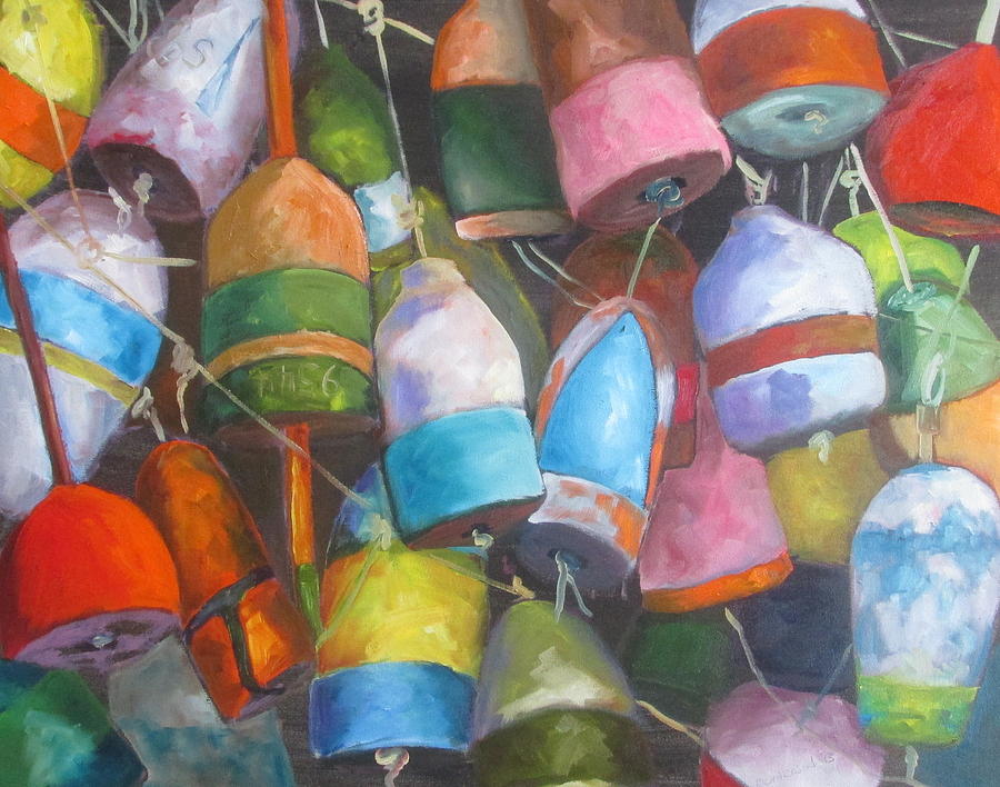 Seafood Painting - Buoys by Susan Richardson