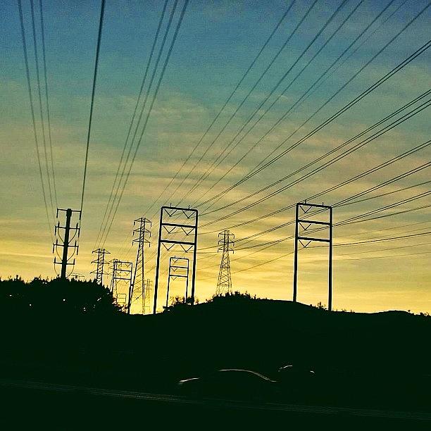 Nature Photograph - Burbank, Los Angeles, Power Lines #sky by Karen Winokan