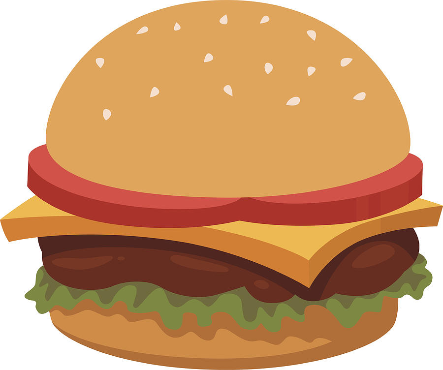 Burger Cartoon Drawing by CandO_Designs