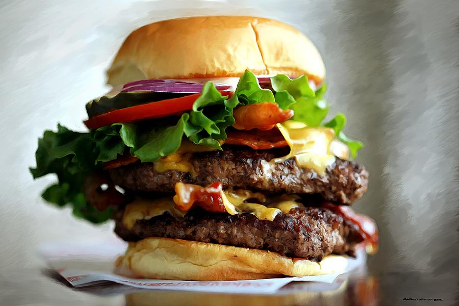 Bacon Digital Art - Burger - Fast food Serie by Gabriel T Toro