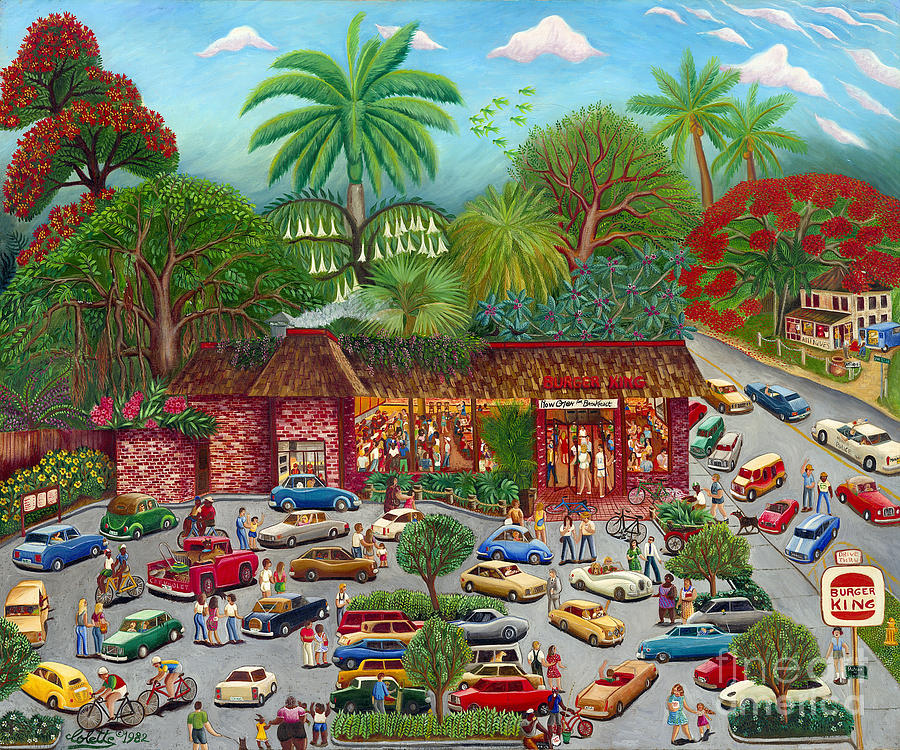 Burger King in Coconut Grove Painting by Colette Raker