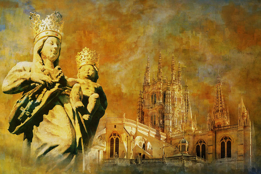 Burgos Cathedral Painting by Catf