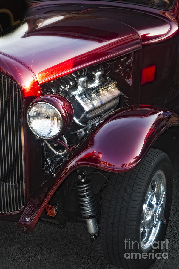 Burgundy Hot Rod Photograph by Timothy Hacker
