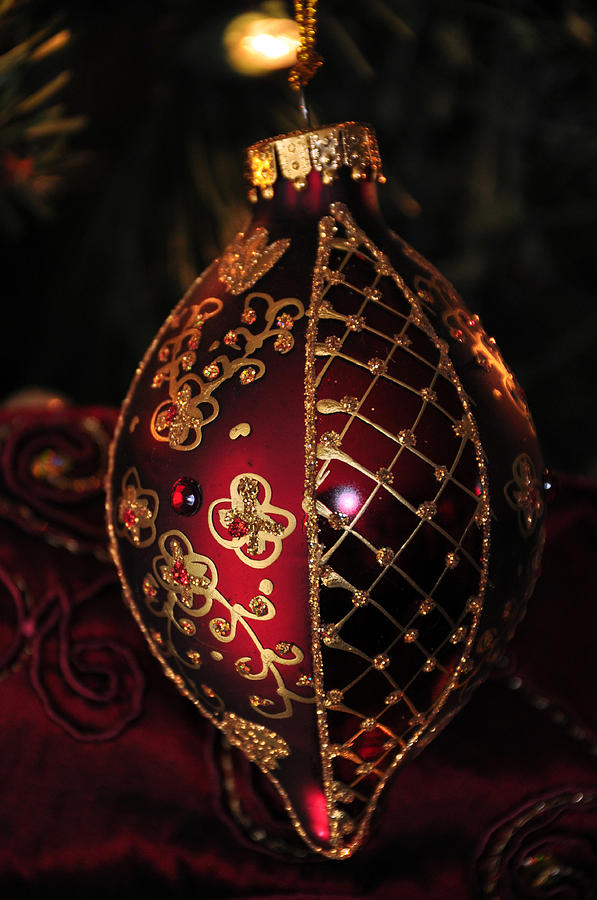Burgundy Ornament Photograph by Teresa Blanton