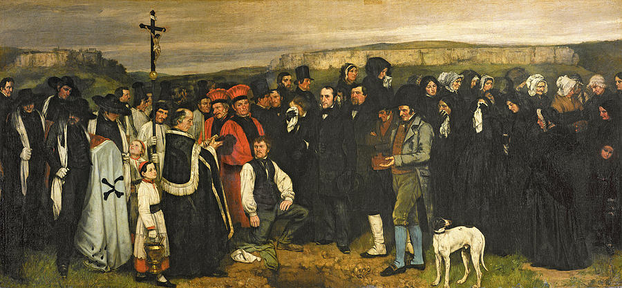Funeral Photograph - Burial At Ornans, 1849-50 Oil On Canvas by Gustave Courbet
