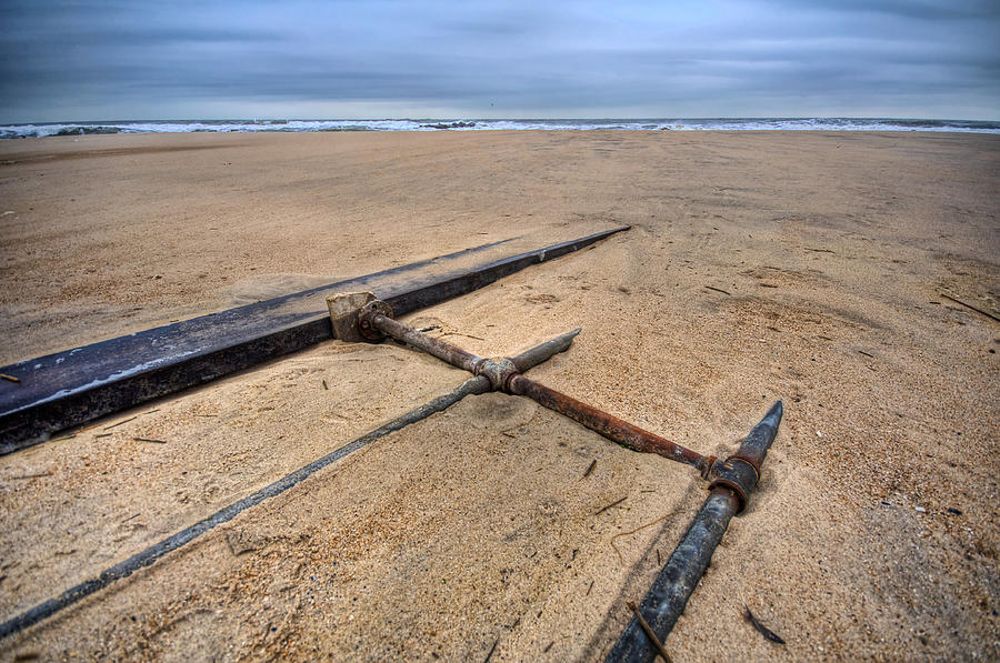 Beach Photograph - Buried Fence by Mike Horvath