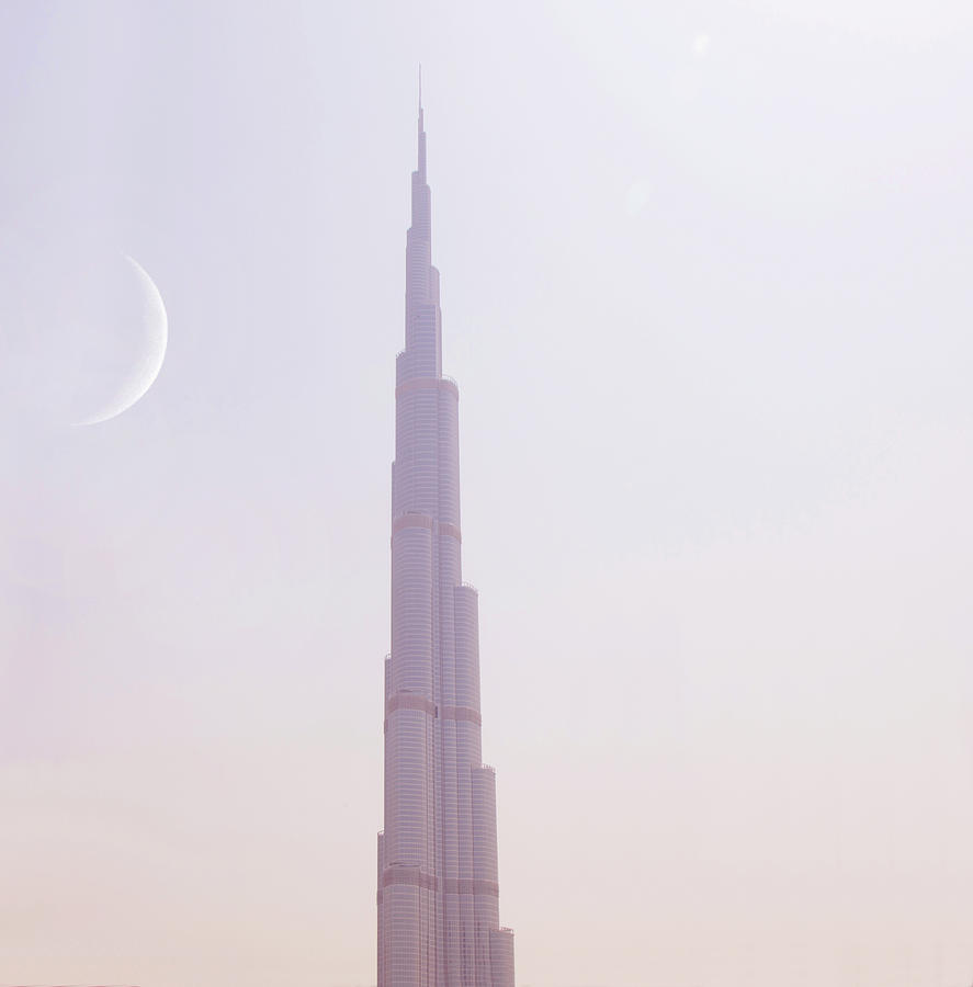 Burj Khalifa, At Moon Rise Photograph by Grant Faint