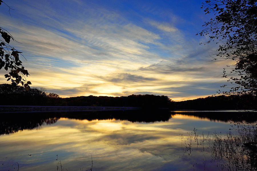 Sunset Photograph - Burke Lake Sunset - Fairfax Virginia by Brendan Reals