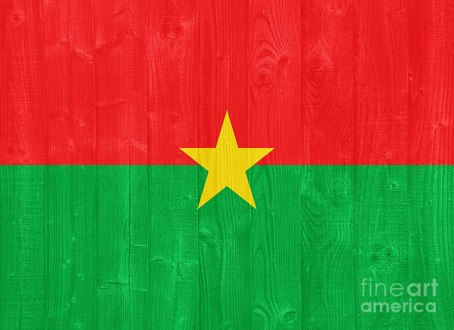 Sports Photograph - Burkina Faso flag by Luis Alvarenga