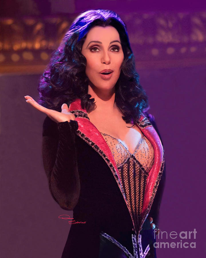Cher Painting - Burlesque D2K Tour 2014 by Donna  Schellack