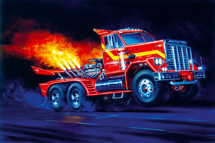Truck Photograph - Burn Out by MGL Meiklejohn Graphics Licensing