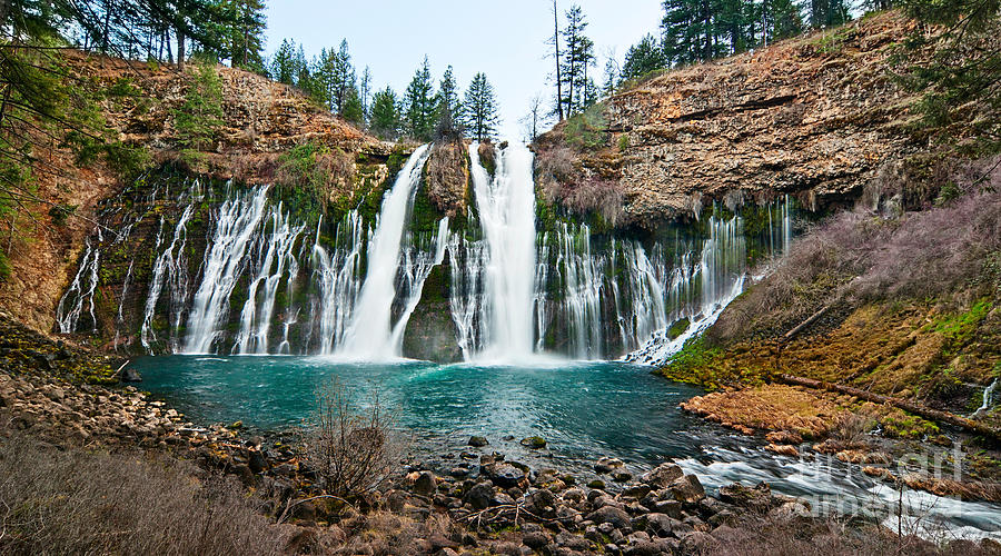 Waterfall Photograph - Burney Falls Panorama - one of the most beautiful waterfalls in California. by Jamie Pham