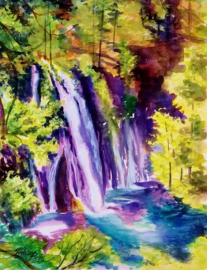 Falls Painting - Burney Falls Summer SOLD by Tf Bailey