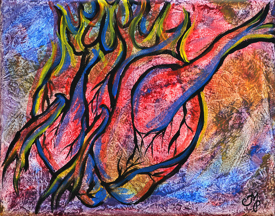 Burning Hearts Painting by Meganne Peck