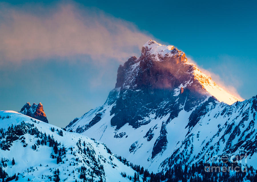 Mountain Photograph - Burning Peak by Inge Johnsson