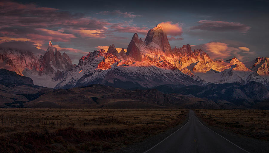 Mountain Photograph - Burning Peak by Peter Svoboda, Mqep