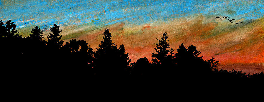 Burning Sunset Painting by R Kyllo