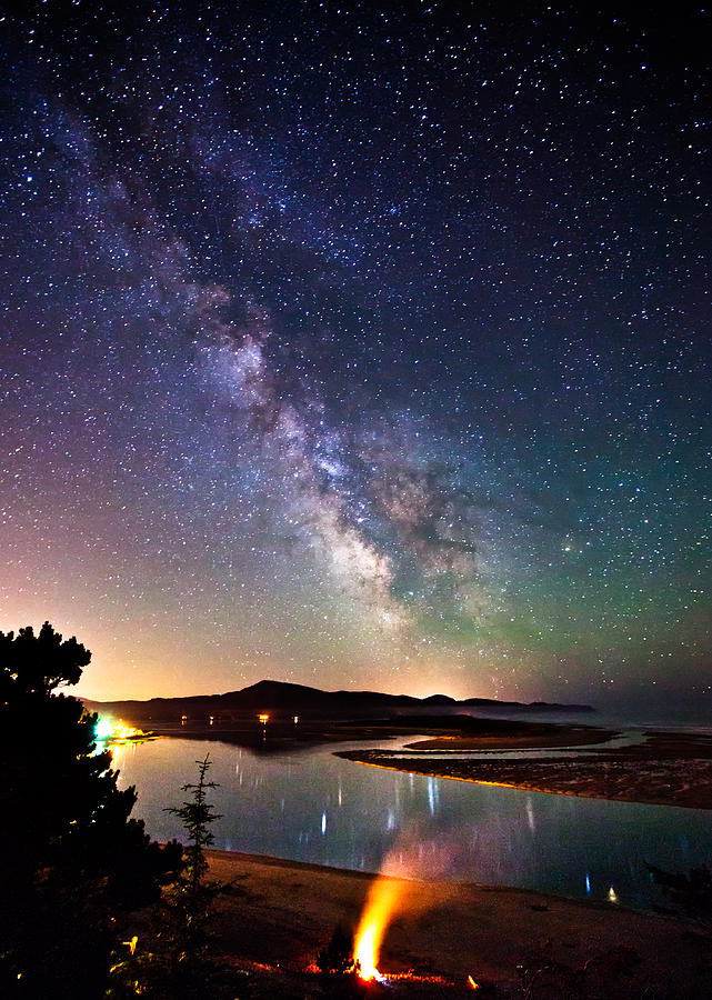Beach Photograph - Burning the Milky Way by Darren White