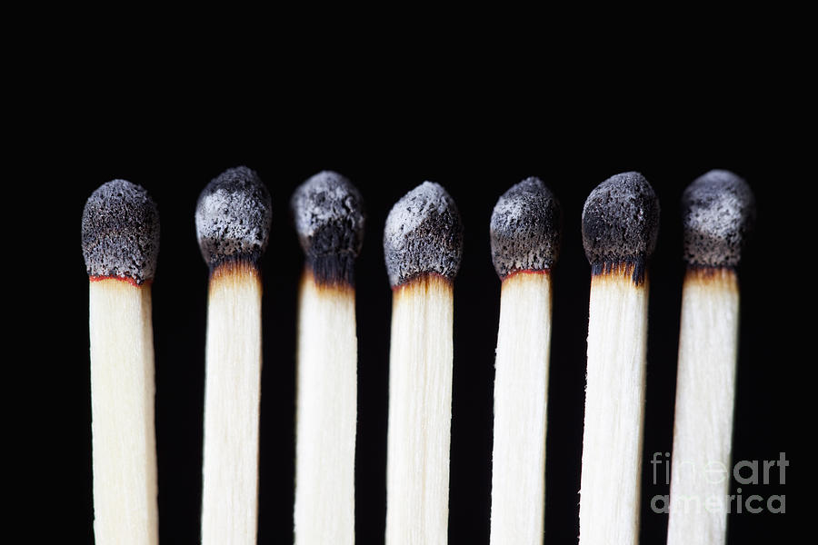 Burnt Matches on Black Photograph by Bryan Mullennix