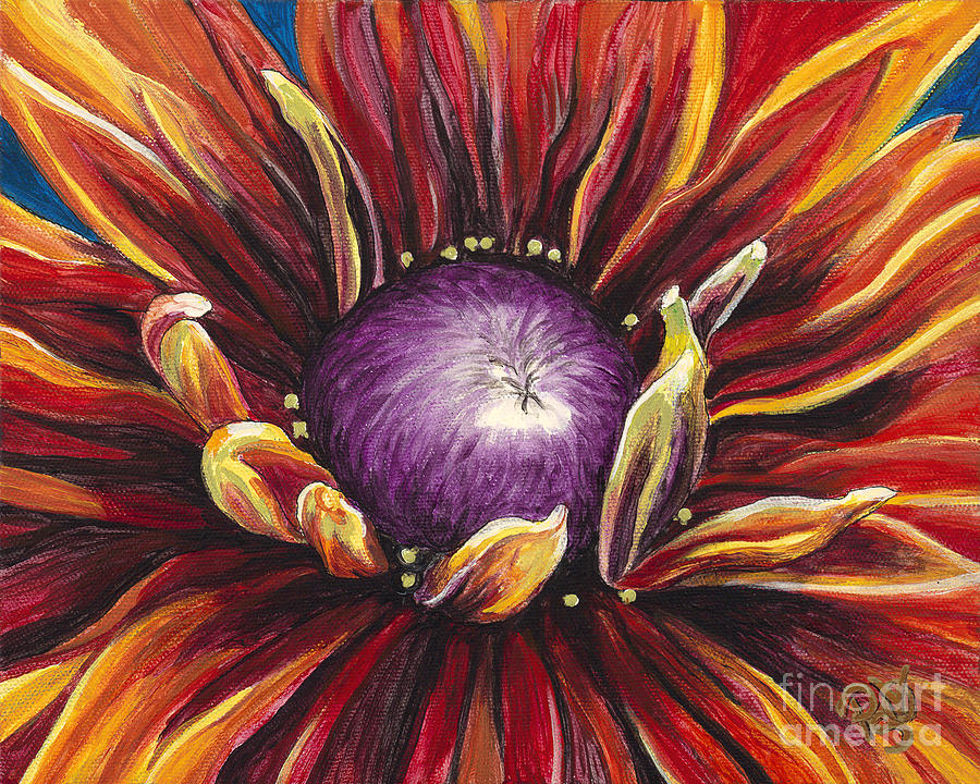 Burnt Orange Flower Painting by Patty Vicknair