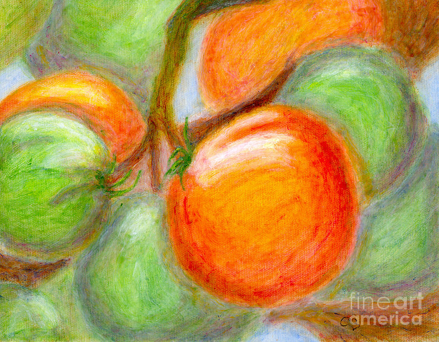 Burpee Tomatoes Painting by Arlene Babad