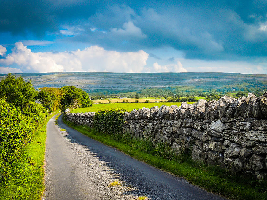 Burren Country Road in Irelands County Clare Photograph by James Truett