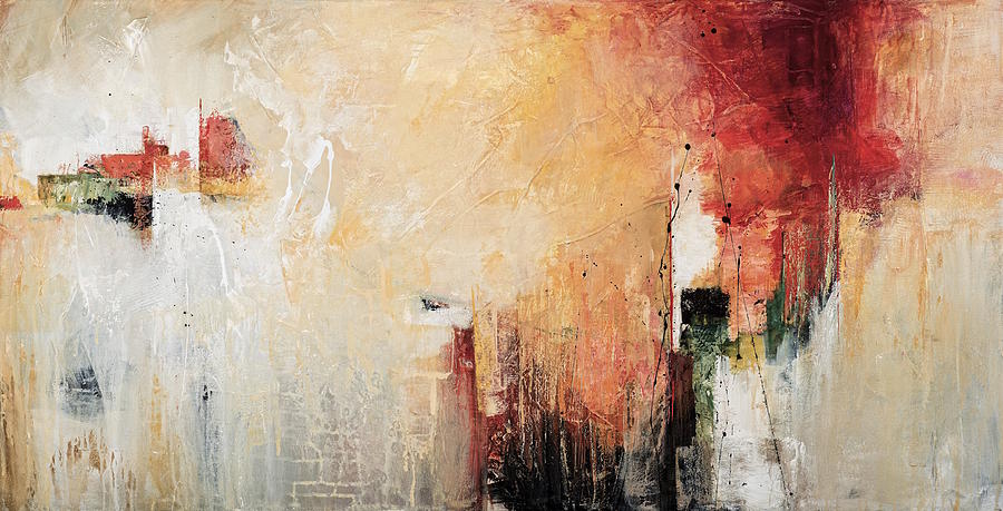 Contemporary Painting - Burst of Red by Karen Hale