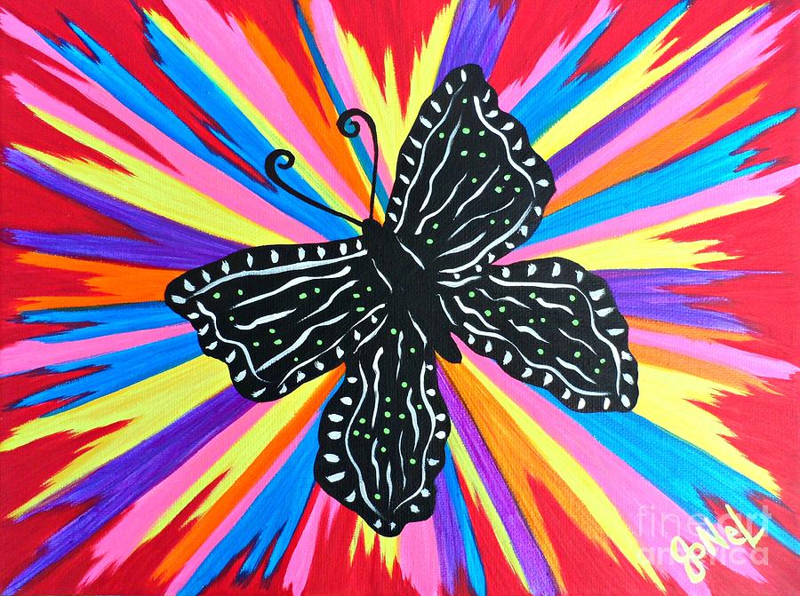 Butterfly Painting - Bursting Butterfly by JoNeL Art