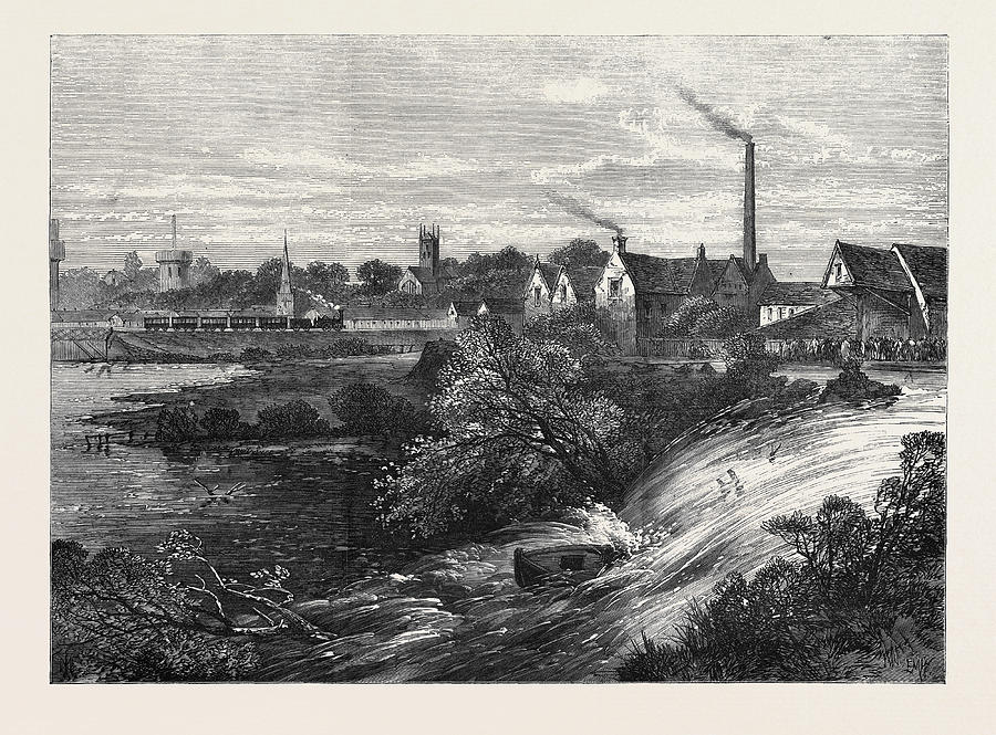 Antique Print 1869 Bursting of the Napton and Warwick Canal
