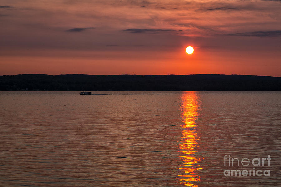 Burt Lake Sunset Photograph by Timothy Hacker
