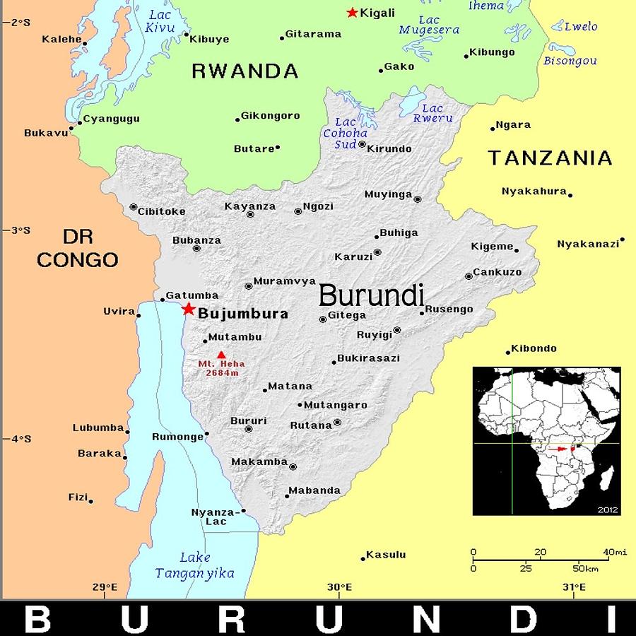 Burundi Exotic Map Mixed Media by Florene Welebny - Fine Art America