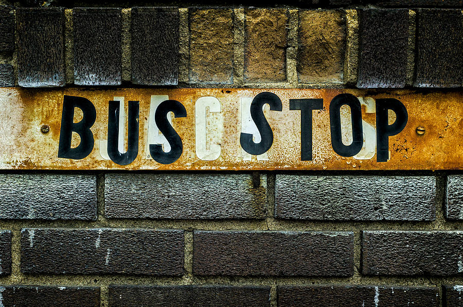 Brick Photograph - Bus Stop by Jeff Burton