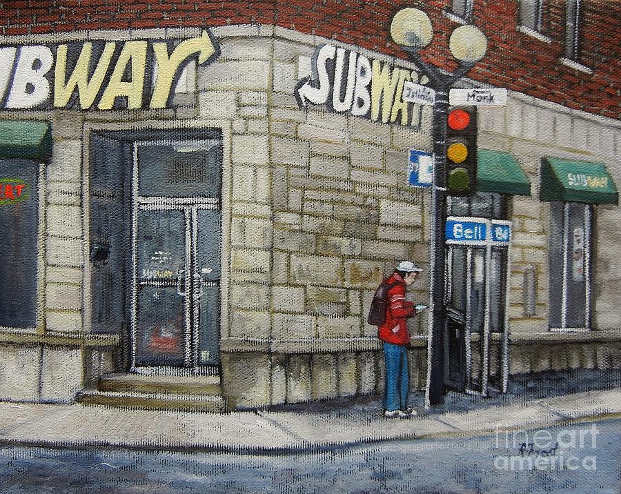 Bus Stop on Monk Painting by Reb Frost