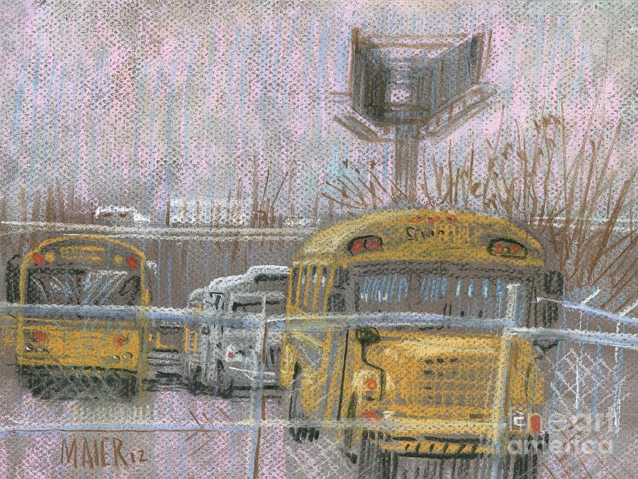 Bus Trucks and Billboards Painting by Donald Maier