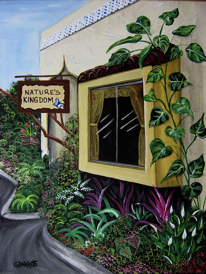 Busch Gardens scene Painting by Gloria E Barreto-Rodriguez