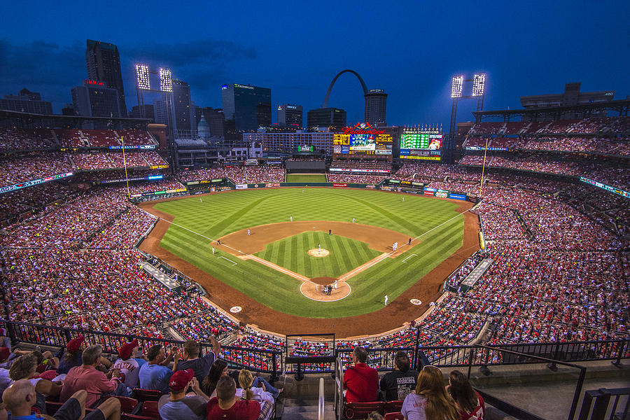 Busch Stadium St. Louis Cardinals Night Game Photograph by David Haskett II