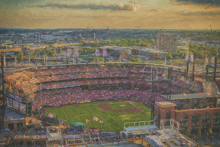Busch Stadium St. Louis Cardinals Paint 2 Photograph by David Haskett II