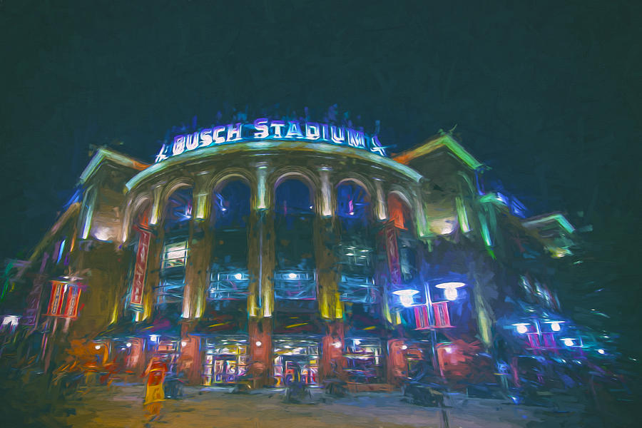 Busch Stadium St. Louis Cardinals Paint Photograph by David Haskett II