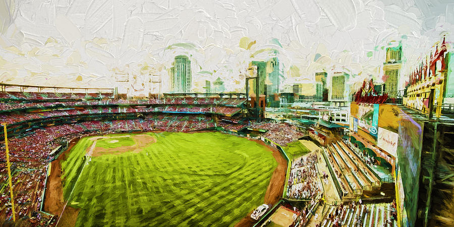 Busch Stadium St. Louis Cardinals Paint Top View Photograph by David Haskett II