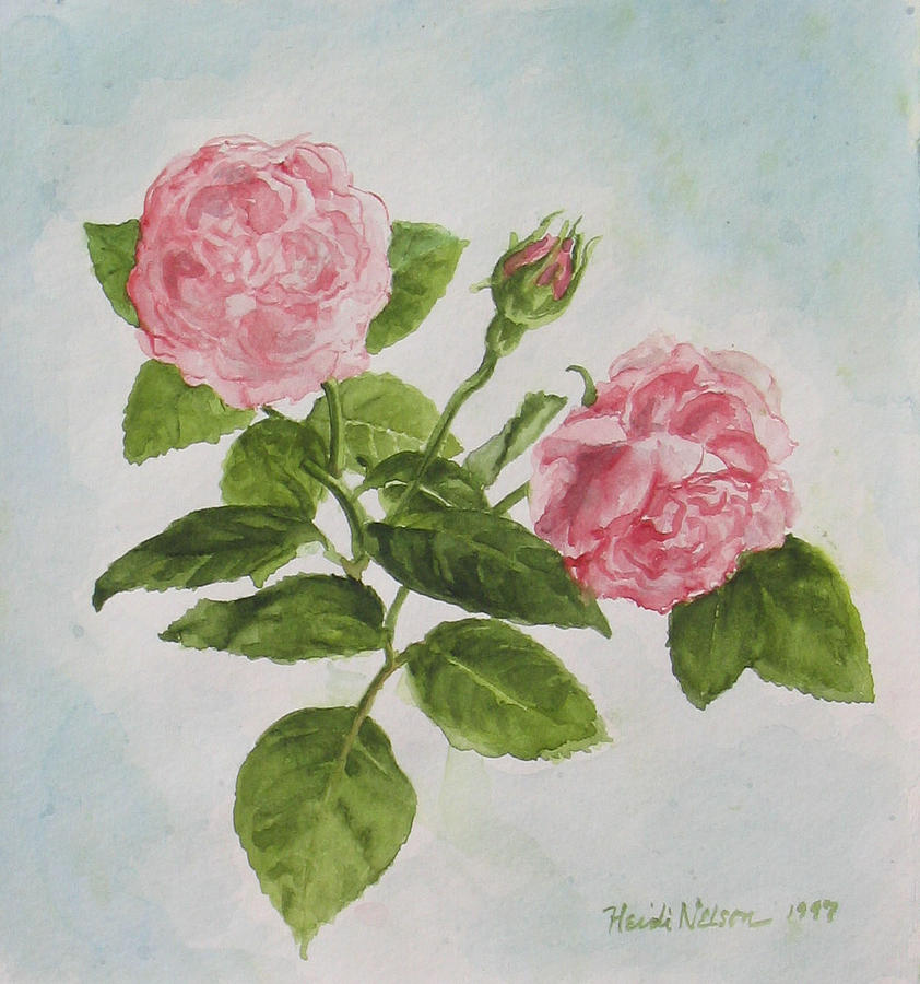 Bush Roses Painting by Heidi E Nelson