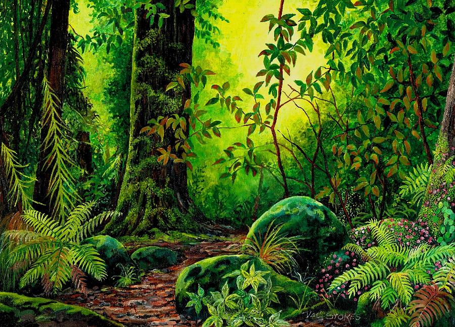Bush Sanctuary Painting by Val Stokes