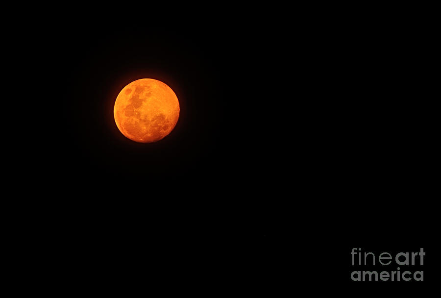Space Photograph - Bushfire Moon 2 by Kaye Menner