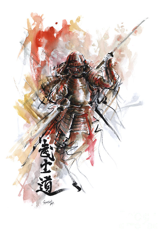Samurai Painting - Bushido - samurai warrior. by Mariusz Szmerdt