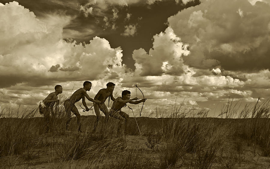 Desert Photograph - Bushmen - Desert Hunters 05 by Basie Van Zyl