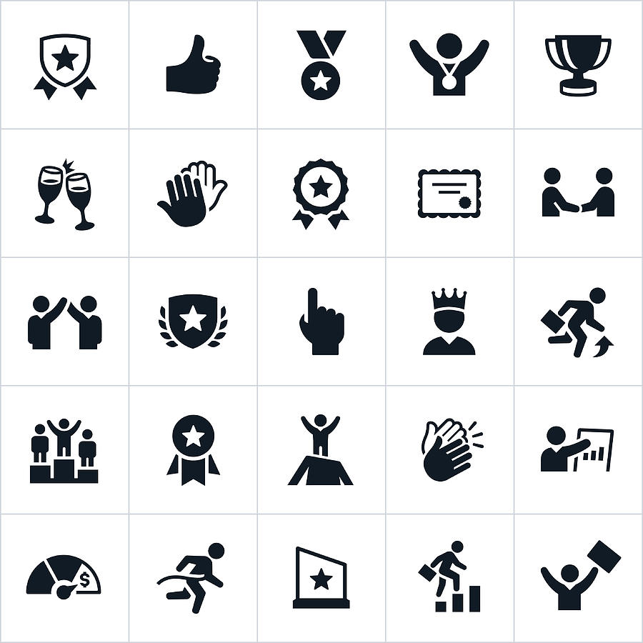 Business Award and Recognition Icons Drawing by Appleuzr