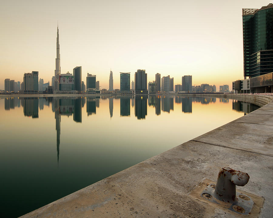 Business Bay With Cityscape And Burj Photograph by Spreephoto.de