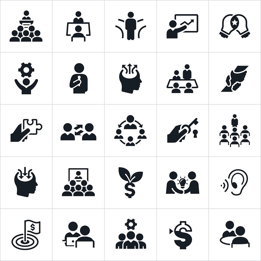 Business Consulting Icons Drawing by Appleuzr